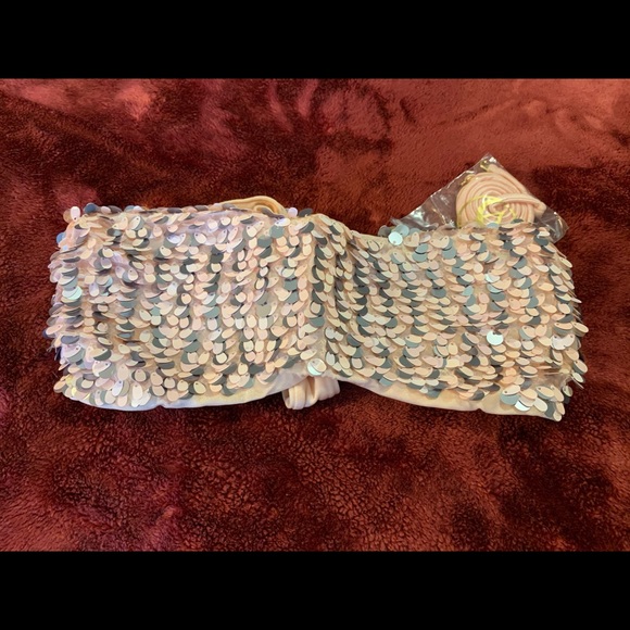 NWOT - Light Pink Victoria’s Secret Sequin Strapless Top - Picture 3 of 3